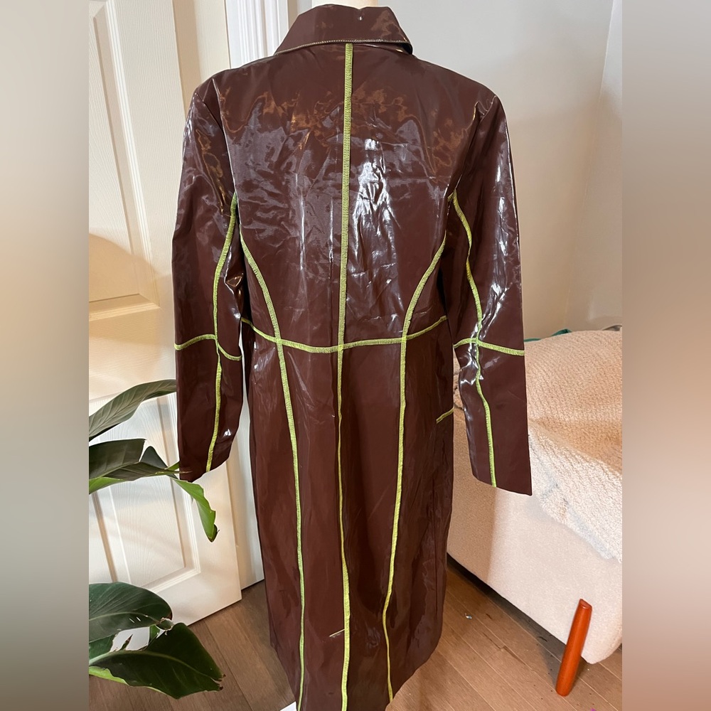 I.AM.GIA Dolls Kill vinyl chocolate trench coat, L, new - Picture 13 of 16